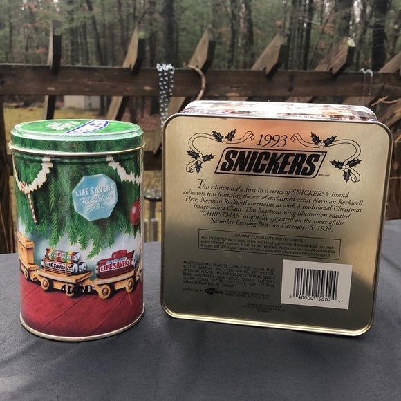 1993Unopened Holiday Lifesavers and Snickers Tins - Picture 2 of 3